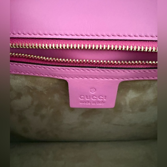 GUCCI Medium Sylvia Top Handle Bag in Pink ~ Excellent Condition w/cards - Picture 12 of 16